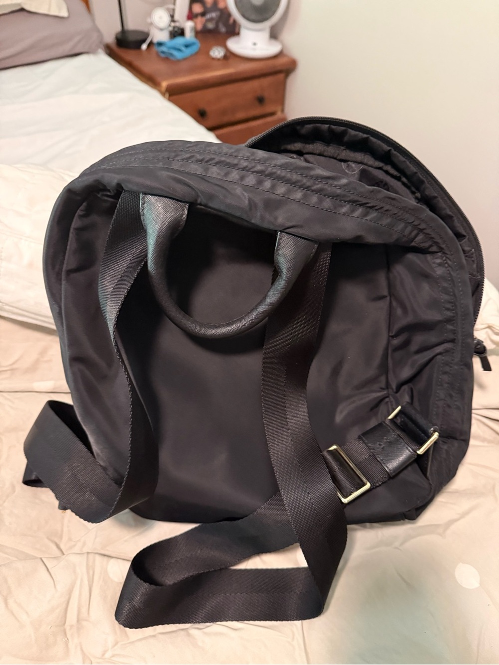 Tory Burch Black Nylon Logo Backpack - Picture 3 of 4